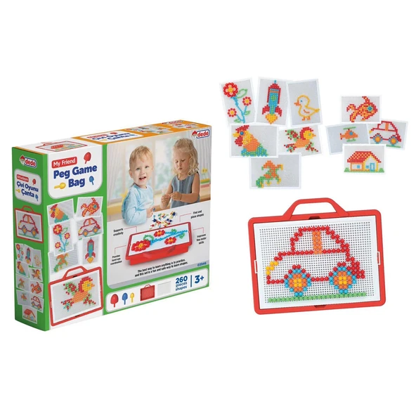 PARAPLY Arkadaşım Çivi Oyunu Çanta Kız Erkek Çocuk Oyuncak Eğitici Oyuncaklar