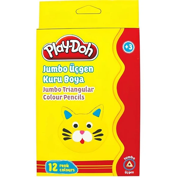 PARAPLY Play-Doh 12 Renk Jumbo Üçgen Kuru Boya Kız Erkek Çocuk Oyuncak Eğitici Oyuncaklar ürün görseli