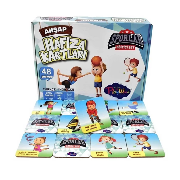PARAPLY Eğitici Ahşap Hafıza Kartları Sporlar Kız Erkek Çocuk Oyuncak Eğitici Oyuncaklar ürün görseli