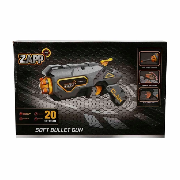PARAPLY Zapp Toys 20 Mermili Sünger Dart Atan Silah 28cm Kız Erkek Çocuk Oyuncak Eğitici Oyuncaklar - Resim 2