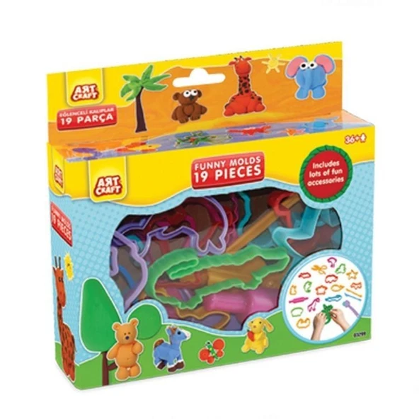 PARAPLY Dede Art Craft Eğlenceli Kalıplar 19 Parça Kız Erkek Çocuk Oyuncak Eğitici Oyuncaklar - Resim 3