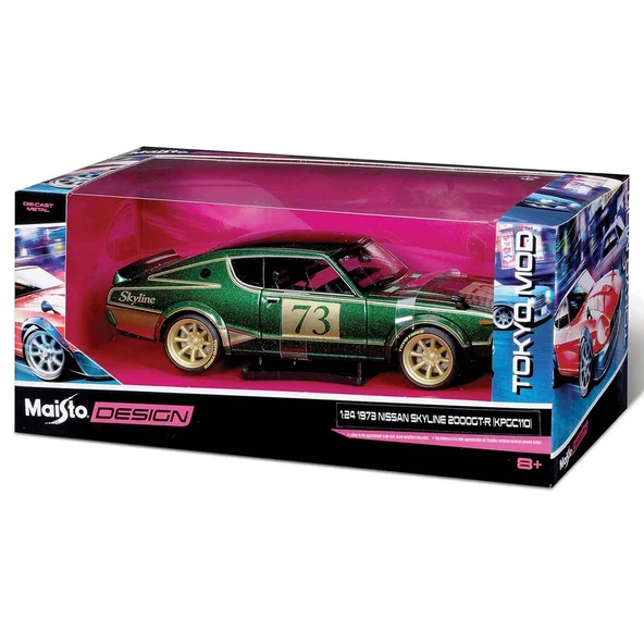 PARAPLY Maisto 1/24 1973 Nissan Skyline 2000GT-R Kız Erkek Çocuk Oyuncak Eğitici Oyuncaklar ürün görseli