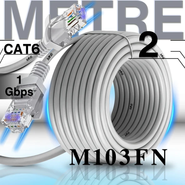 MN6 M103FN 2 Metre Internet Kablosu/UTP-CAT6/Gigabit/Destekli/ethernet Kablosu 2 Metre/iç Mekan Uyumlu