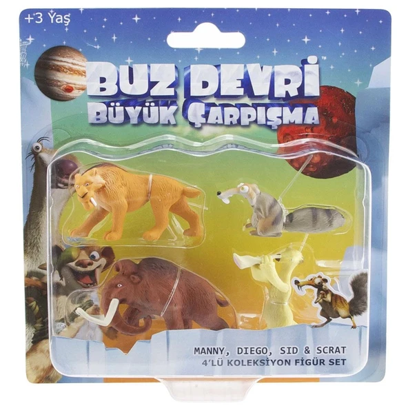 PARAPLY Ice Age - Buz Devri 5 Büyük Çarpışma 4’lü Koleksiyon Set Model Kız Erkek Çocuk Oyuncak Eğitici Oyunc - Resim 2