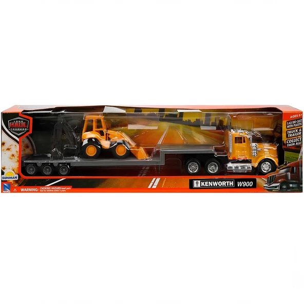 PARAPLY 1:43 Long Haul Kenworth Taşıyıcı Tır ve Dozer Kız Erkek Çocuk Oyuncak Eğitici Oyuncaklar - 2