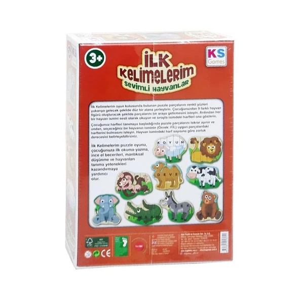 PARAPLY ILK805 İlk Kelimelerim -KS Puzzle Kız Erkek Çocuk Oyuncak Eğitici Oyuncaklar - 2