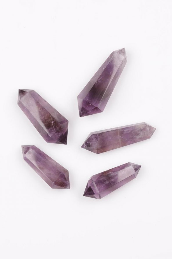 Ametist Doğal Taş Çift Uçlu Prizma