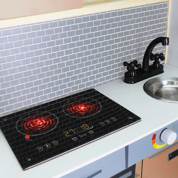 PARAPLY T1024 Ahşap Oyun Mutfağı -Okutan Hobi Kız Erkek Çocuk Oyuncak Eğitici Oyuncaklar - Resim 3