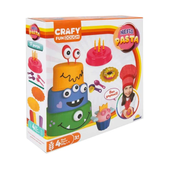 PARAPLY Crafy Nefis Pasta Oyun Hamur Seti 17 Parça 200 gr. Kız Erkek Çocuk Oyuncak Eğitici Oyuncaklar