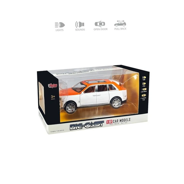 PARAPLY HCL806 Çek Bırak 1:22 Sesli ve Işıklı Metal Araba Kız Erkek Çocuk Oyuncak Eğitici Oyuncaklar ürün görseli 1