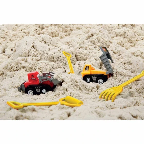 PARAPLY 3470 Crafy İnşaat Alanı Oyun Kumu Seti 250 gr 7 Parça Kız Erkek Çocuk Oyuncak Eğitici Oyuncaklar - Resim 3