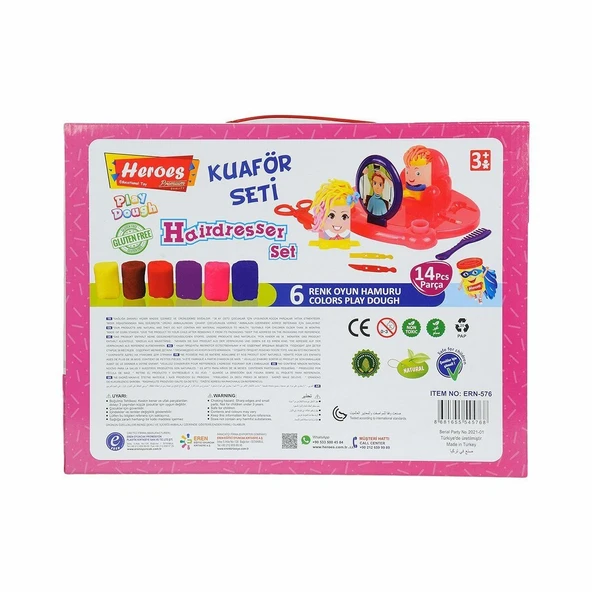 PARAPLY ERN-576 Heroes Kuaför Oyun Hamuru Seti Kız Erkek Çocuk Oyuncak Eğitici Oyuncaklar - 3