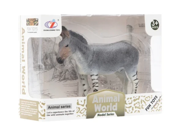 PARAPLY Kutulu Model Figür Hayvan Çizgili Eşek Kız Erkek Çocuk Oyuncak Eğitici Oyuncaklar - Resim 2