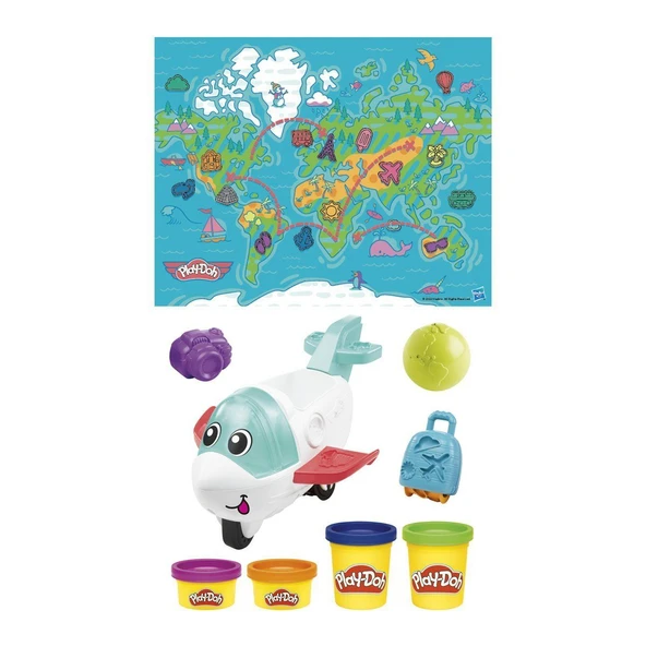 PARAPLY F8804 Play-Doh Starters Eğlenceli Uçak Oyun Seti +3 yaş Kız Erkek Çocuk Oyuncak Eğitici Oyuncaklar - Resim 2