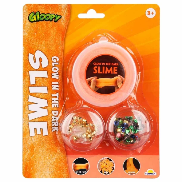 PARAPLY Gloopy Karanlıkta Parlayan Turuncu Slime Kız Erkek Çocuk Oyuncak Eğitici Oyuncaklar ürün görseli 1