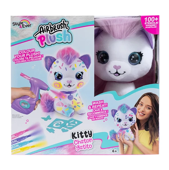 PARAPLY Airbrush Plush Boyanıp Yıkanabilen Peluş Kedi Kız Erkek Çocuk Oyuncak Eğitici Oyuncaklar ürün görseli