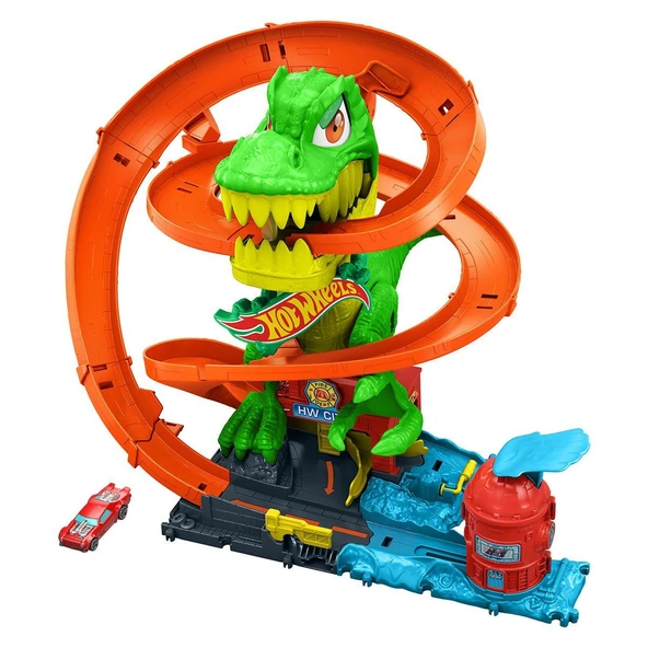 PARAPLY JBM73 Hot Wheels T-Rex ve İtfaiye İstasyonu Oyun Seti Kız Erkek Çocuk Oyuncak Eğitici Oyuncaklar - Resim 2