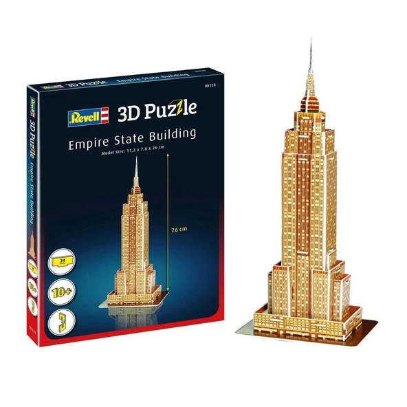 PARAPLY 00119 Revell 3D Puzzle Empire State Binası 24 parça Kız Erkek Çocuk Oyuncak Eğitici Oyuncaklar ürün görseli
