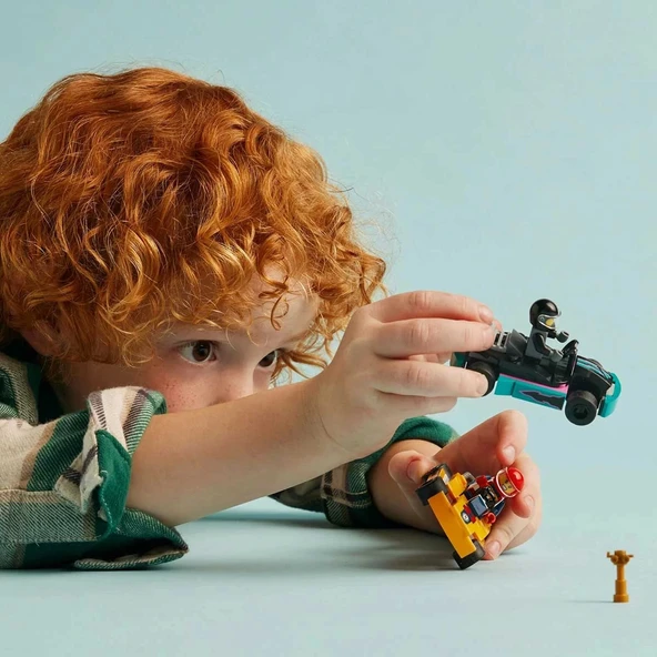 PARAPLY LEGO City Go-Kartlar ve Yarış Sürücüleri 60400 Kız Erkek Çocuk Oyuncak Eğitici Oyuncaklar - Resim 3