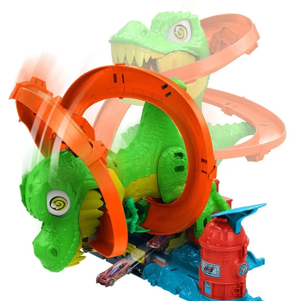 PARAPLY JBM73 Hot Wheels T-Rex ve İtfaiye İstasyonu Oyun Seti Kız Erkek Çocuk Oyuncak Eğitici Oyuncaklar - Resim 3