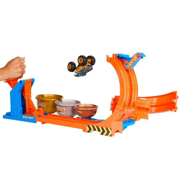 PARAPLY JBX64 Hot Wheels Monster Trucks Döngü ve Takla Bigfoot Oyun Parkuru Kız Erkek Çocuk Oyuncak Eğitici - Resim 3