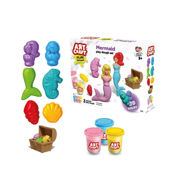 PARAPLY 03994 Art Craft Deniz Kızı Hamur Set 168 Gr -Fentoys Kız Erkek Çocuk Oyuncak Eğitici Oyuncaklar