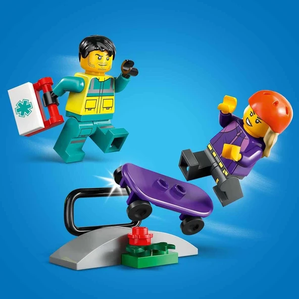 PARAPLY LEGO City Acil Yardım Ambulansı 60451 Kız Erkek Çocuk Oyuncak Eğitici Oyuncaklar - Resim 2