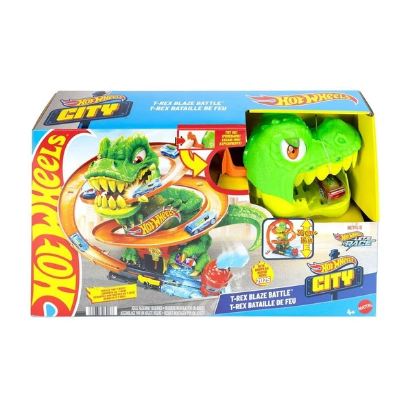 PARAPLY JBM73 Hot Wheels T-Rex ve İtfaiye İstasyonu Oyun Seti Kız Erkek Çocuk Oyuncak Eğitici Oyuncaklar ürün görseli