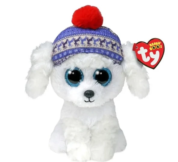 PARAPLY Ty Beanie Boos Bereli Beyaz Peluş Köpek Sleighbell 18cm Kız Erkek Çocuk Oyuncak Eğitici Oyuncaklar ürün görseli