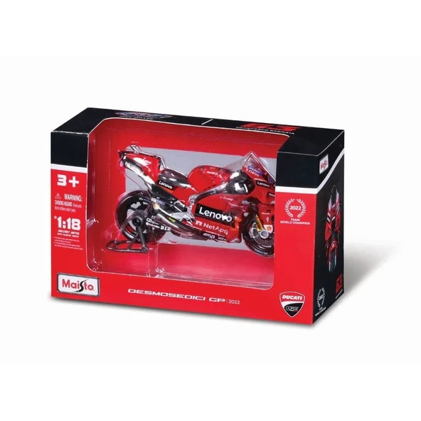 PARAPLY MAY 36361 Ducati Desmosedici GP 2022 1:18 -Necotoys Kız Erkek Çocuk Oyuncak Eğitici Oyuncaklar - 1