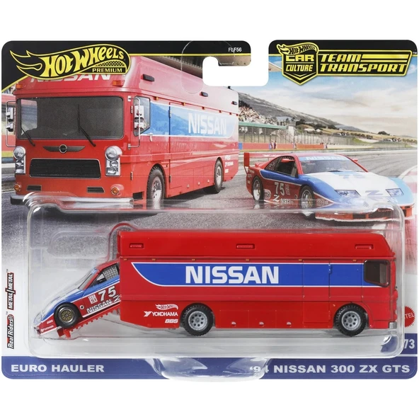 PARAPLY Hot Wheels Premium Team Transport Euro Hauler & 94 Nissan 300 ZX GTS HRV44 Kız Erkek Çocuk Oyuncak E - Resim 2