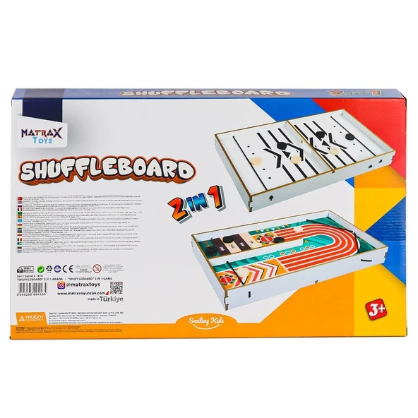 PARAPLY 416 Shuffleboard Oyunu 2IN1 Kız Erkek Çocuk Oyuncak Eğitici Oyuncaklar - Resim 2