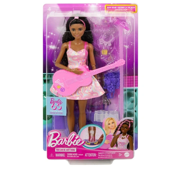 PARAPLY HRG43 Barbie 65. Yıl Deluxe Kariyer Bebekleri - Pop Yıldızı Kız Erkek Çocuk Oyuncak Eğitici Oyuncakl ürün görseli