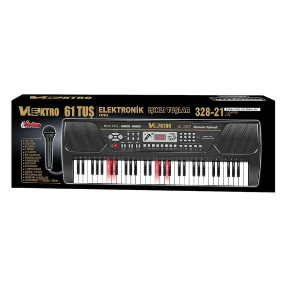 PARAPLY TFL-328-21 VLEKTRO 61 TUŞ IŞIKLI BÜYÜK PİYANO -VRD Kız Erkek Çocuk Oyuncak Eğitici Oyuncaklar - Resim 2