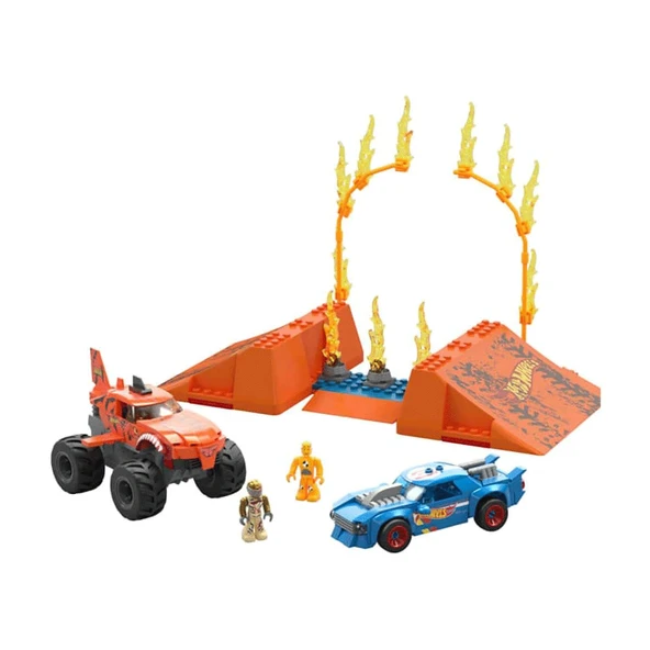 PARAPLY HKF88 MEGA™ Hot Wheels® Smash n Crash Tiger Shark Çarpışma Seti 245 parça +5 yaş Kız Erkek Çocuk Oyu - Resim 2