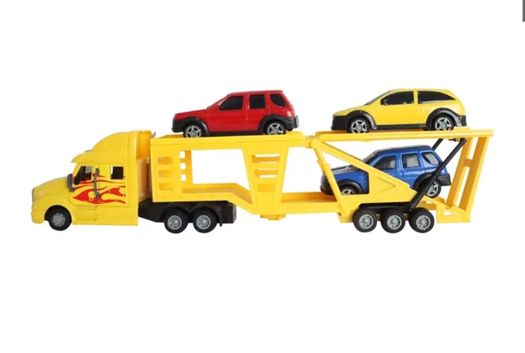 PARAPLY Araç Taşıyıcı Plastik Sarı Tır Kız Erkek Çocuk Oyuncak Eğitici Oyuncaklar - Resim 3