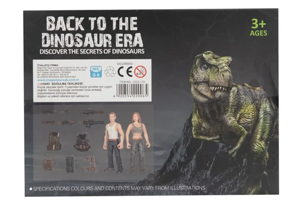 PARAPLY Erkek Figürlü Dinozorlu ve Aksesuarlı Oyun Seti Kız Erkek Çocuk Oyuncak Eğitici Oyuncaklar - Resim 3