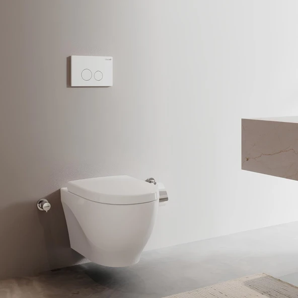 Creavit Mare Beyaz Kanalsız Asma Klozet MA321, Creavit Mare Pera Duroplast Yavaş Kapak - 6