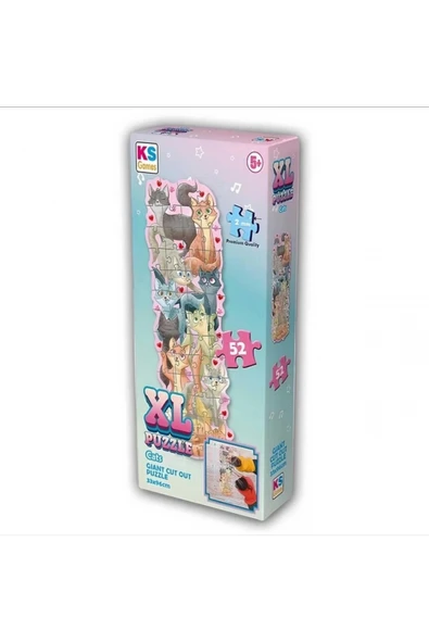 PARAPLY KS Puzzle 52 Parça Kediler XL Çerçevesiz Kız Erkek Çocuk Oyuncak Eğitici Oyuncaklar ürün görseli