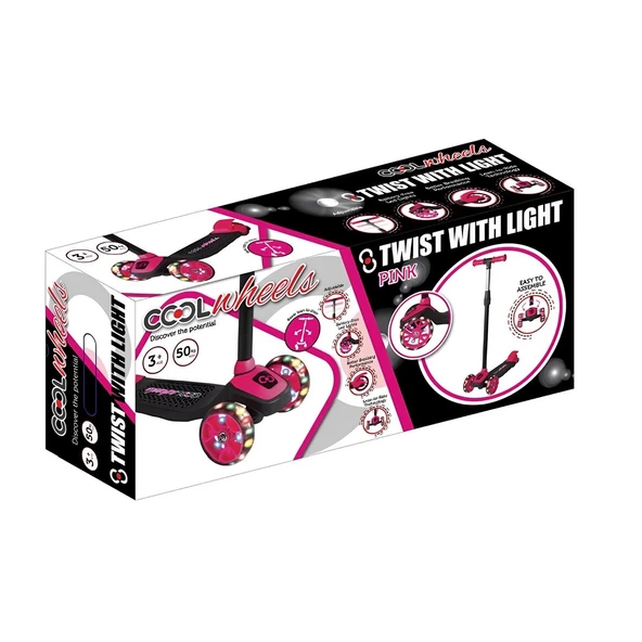 PARAPLY Cool Wheels Işıklı Twist Scooter Pembe Kız Erkek Çocuk Oyuncak Eğitici Oyuncaklar - Resim 2
