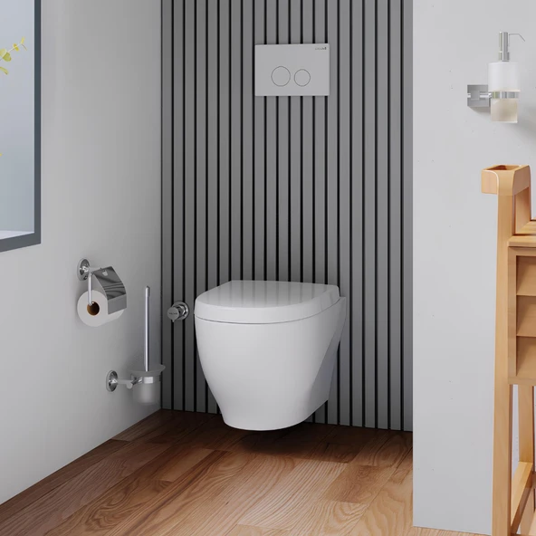 Creavit Mare Beyaz Kanalsız Asma Klozet MA321, Creavit Mare Pera Duroplast Yavaş Kapak - 4