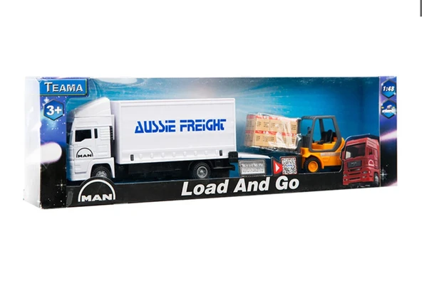 PARAPLY Man Beyaz Kamyon ve Forklift Kız Erkek Çocuk Oyuncak Eğitici Oyuncaklar - Resim 2