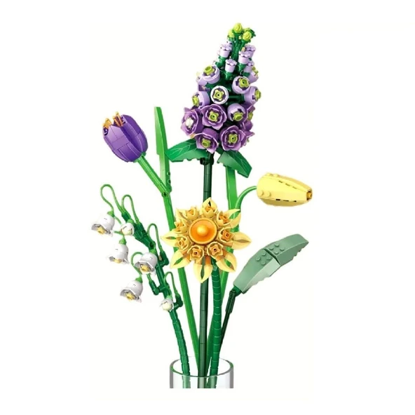 PARAPLY LZ1672 LOZ Çiçek Blok Seti 534 Parça-Vagon life Kız Erkek Çocuk Oyuncak Eğitici Oyuncaklar - Resim 2