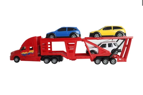 PARAPLY Araç Taşıyıcı Plastik Kırmızı Tır Kız Erkek Çocuk Oyuncak Eğitici Oyuncaklar - Resim 3