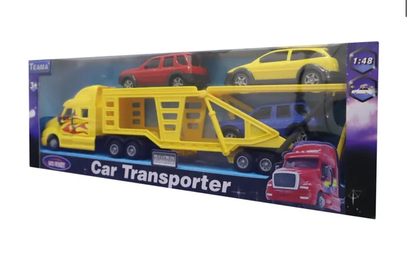 PARAPLY Araç Taşıyıcı Plastik Sarı Tır Kız Erkek Çocuk Oyuncak Eğitici Oyuncaklar - Resim 2