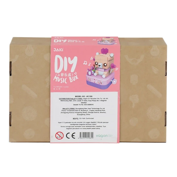 PARAPLY JK1306 Jaki Müzik Kutusu Blok Seti 405 Parça -Vagon life Kız Erkek Çocuk Oyuncak Eğitici Oyuncaklar - Resim 2