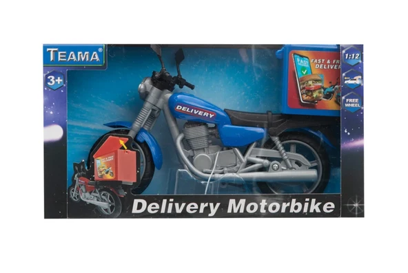 PARAPLY Model Plastik Mavi Kurye Motorsikleti Kız Erkek Çocuk Oyuncak Eğitici Oyuncaklar ürün görseli