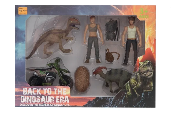 PARAPLY Kadın Erkek Figürlü Motorsiklet ve Dinozor Yumurtalı Oyun Seti Kız Erkek Çocuk Oyuncak Eğitici Oyunc ürün görseli