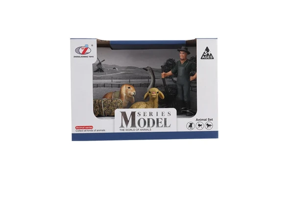 PARAPLY Kutulu Model Çiftçi, Oturan Kuzu,Tavşan, Kaz Kız Erkek Çocuk Oyuncak Eğitici Oyuncaklar ürün görseli