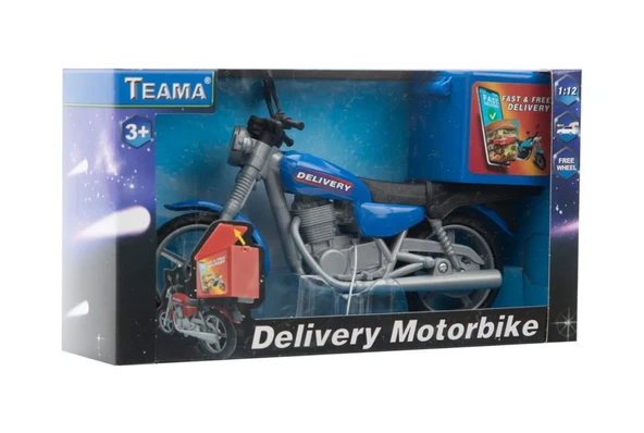 PARAPLY Model Plastik Mavi Kurye Motorsikleti Kız Erkek Çocuk Oyuncak Eğitici Oyuncaklar - Resim 2